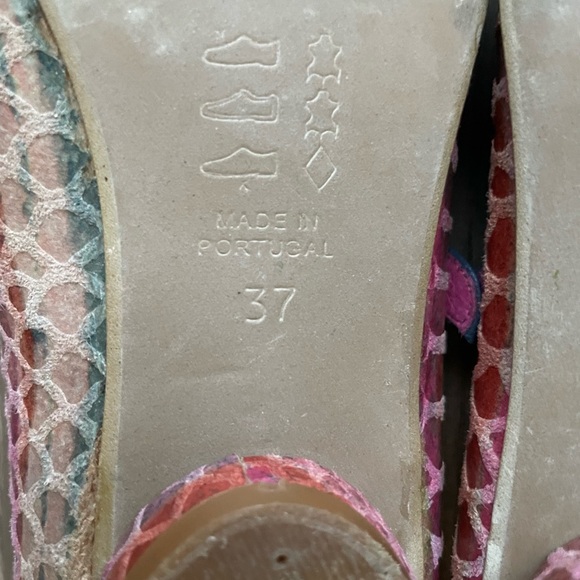 Chanii B Multi Coloured Snake Leather Mary Jane Flat Shoe Rainbow Unicorn 7 - Picture 7 of 9